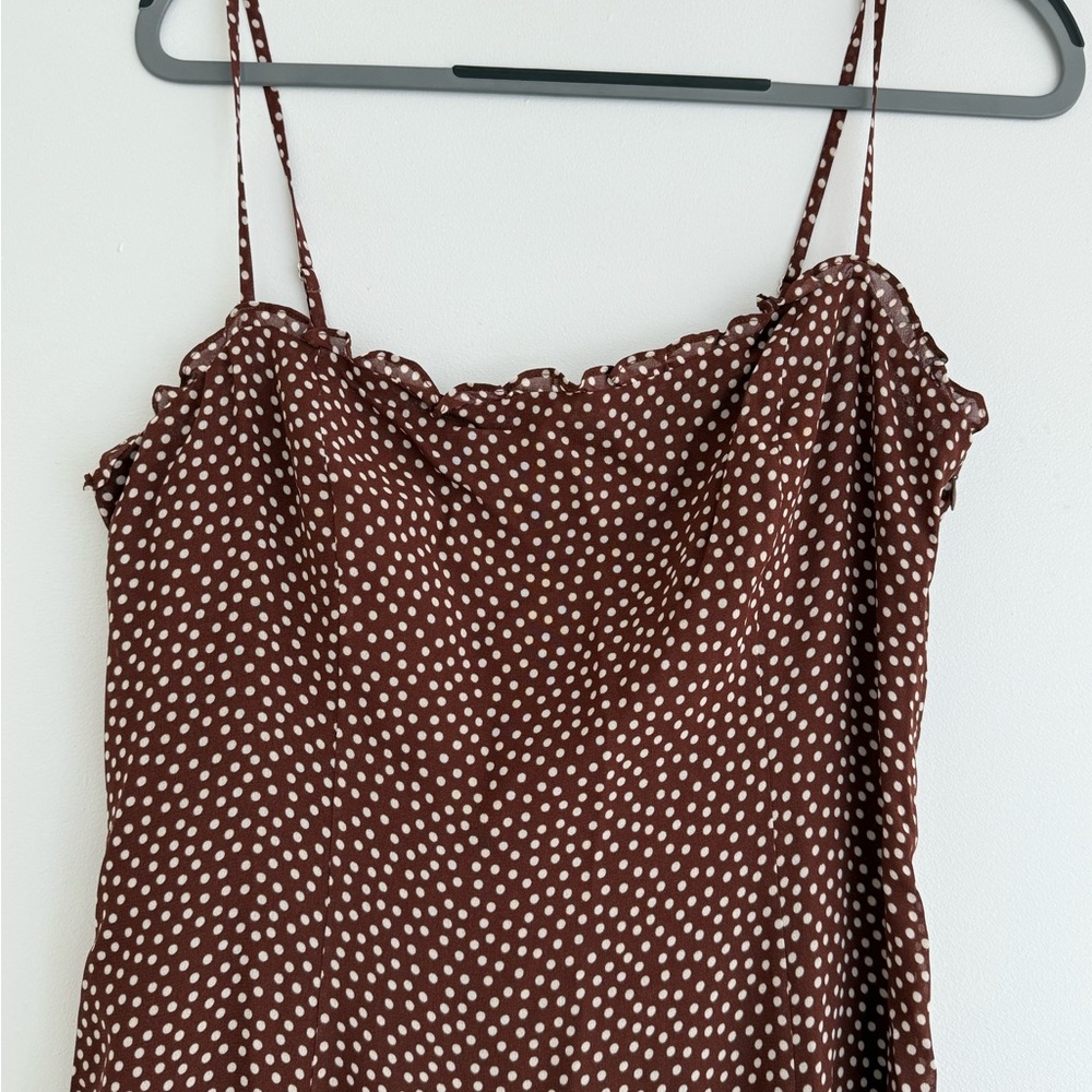 Reformation Brown Patterned Midi Dress - Picture 3 of 10
